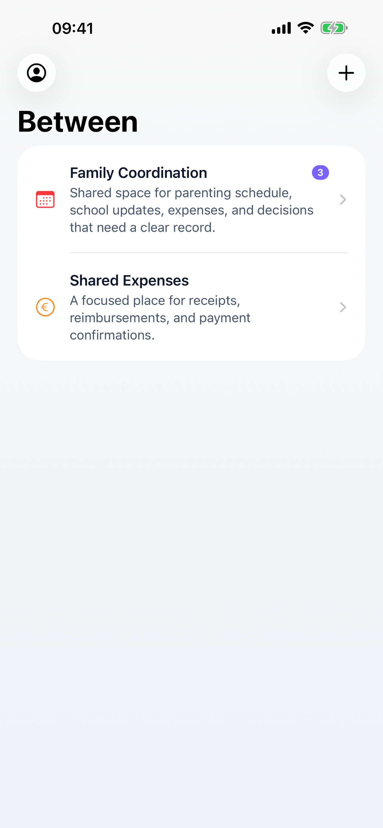 Kintly conversation list screenshot